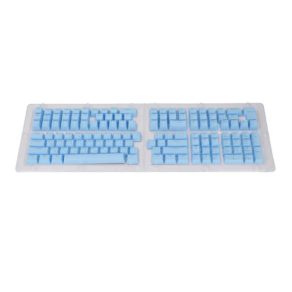 132 Keys Thai Keycaps, ABS OEM Height Translucent DIY Thai Keyboard Keycaps Replacement for 61 62 64 68 84 87 104 108 Mechanical Keyboards (Yoidesu2c1nghoi8m-11)