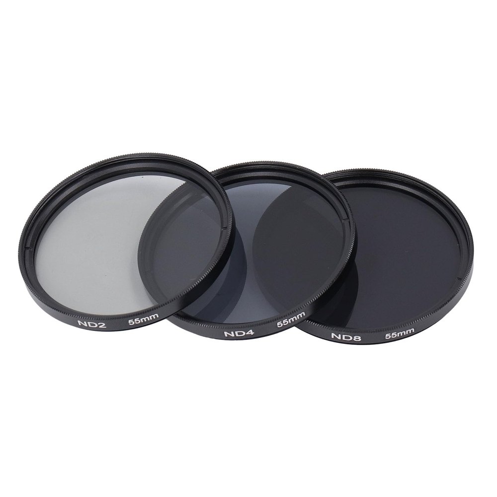 shenruifa ND Filters Set HD Multi Layer Coating Anti Overexposure Anti Scattered Light Anti Scratch ND2 ND4 ND8 Filters for Accessory (55mm)