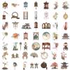 100 Pcs Ancient Chinese Culture StickersTraditional Chinese Architectural ArtVinyl Waterproof Decal,Perfect for Kids,Teens,Water Bottle Suitcase Phone Skateboard Guitar Bike Laptop Scrapbook view 3