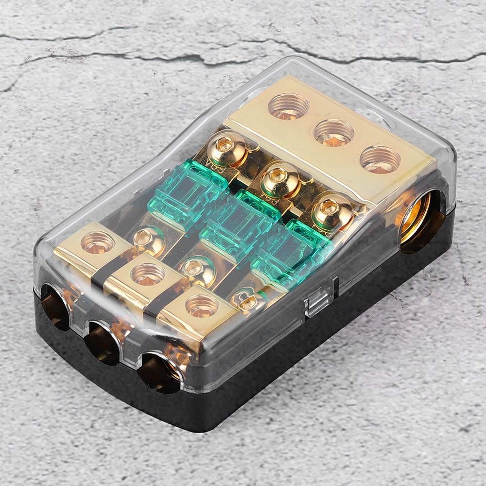 0 2 4 Gauge in to 4 8 10 Gauge Out 60A 3 Way ANL Holder Distribution Block for Auto System of This Distribution It Inst Fit Into Easy High Practicality and Power Your