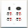 RiteAV 4 Speaker 1 Toslink-Optical HDMI Wall Plate - Flat Style [White] view 1