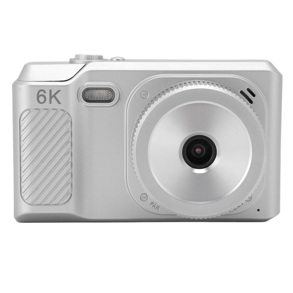 Sanpyl Digital Camera, 48MP 1080P HD 16X Digital Zoom Vlog Camera, Auto Focus Anti Shake Video Camera for Photography, Small Compact Camera for Travel (Silver)