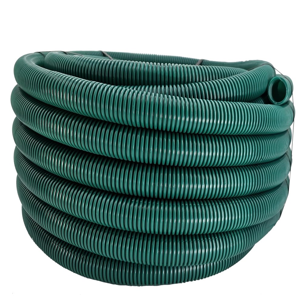 1.5 in. x 100 ft Shurtek Flexible Corrugated Green HDPE Non Split Tubing Wire Loom