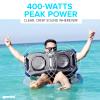 Gemini Sound SoundSplash 400W Floating Waterproof Wireless Bluetooth Speaker, LED Light Show, Dual 8 Woofers & NFC Pairing - Perfect for Pool Parties, Beach, Travel & Home Fun (Gray/Blue) view 4