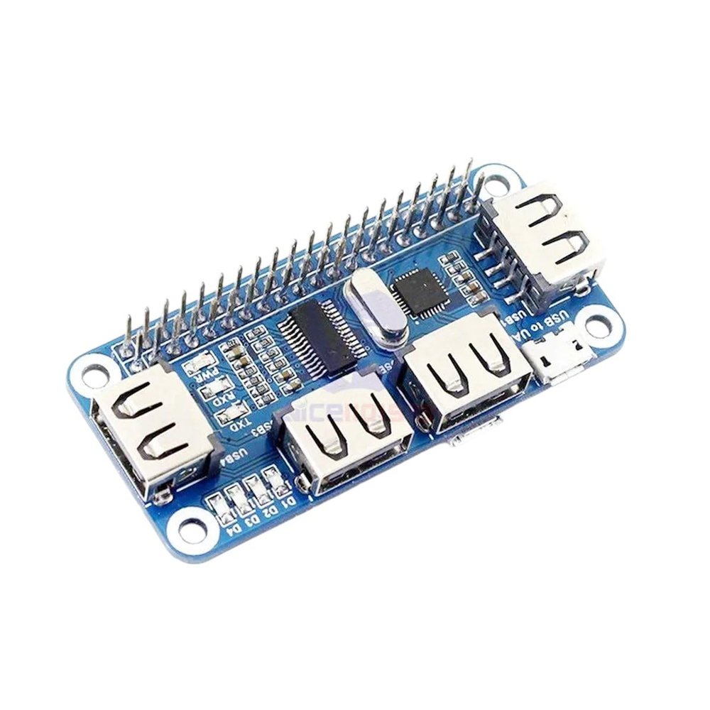 4 Port USB HUB HAT USB 2.0 1.1 Micro USB for RastpbeRpy Pi Zero/W A+ B B+ 2 3 Model B Serial Debugging Onboard USB to UART New for Arrival 2025 High for Quality