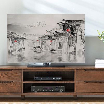 Ink Painting Printing Type TV Dust Cover For LCD LED Plasma Television Colorful Painting Pattern Screen Protector Cover Flat Screens Dustproof Cloth(Size:24IN(W59xH35CM),Color:B)