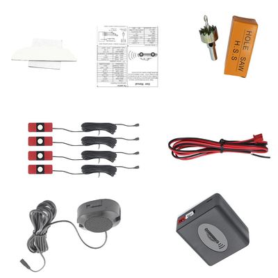 Riloer Car Reverse Radar Sensor Kit with Buzzer Alarm, DC 12V Car Reverse Radar with Radar Detection Distance: 0.32.0m/11.81-78.74in, Car Reverse Backup Parking Sensor (White)