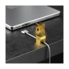 (2 PCS - Gold) Metal Cable Management, Cord Organizer or Holder, Wire Keeper for Lightning, USB-C Charger Cables - N2U Stainless Steel Cube Cord Strap for Nightstand, Desk, Office, Home view 1
