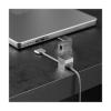 (2 PCS - Silver) Metal Cord Holder, Weighted Cable Organizer or Management, Heavy Wire Keeper for Nightstand, Desk, Bedside Table - N2U Cube Cords Strap for Lightning, USB-C Phone Charger Cables view 1