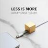 (2 PCS - Gold & Silver) Metal Cord Organizer or Holder, Cable Management, Wire Keeper for Nightstand and Desk - N2U Matte Stainless Steel Cube Cord Strap for Lightning, USB-C Charger Cables view 2