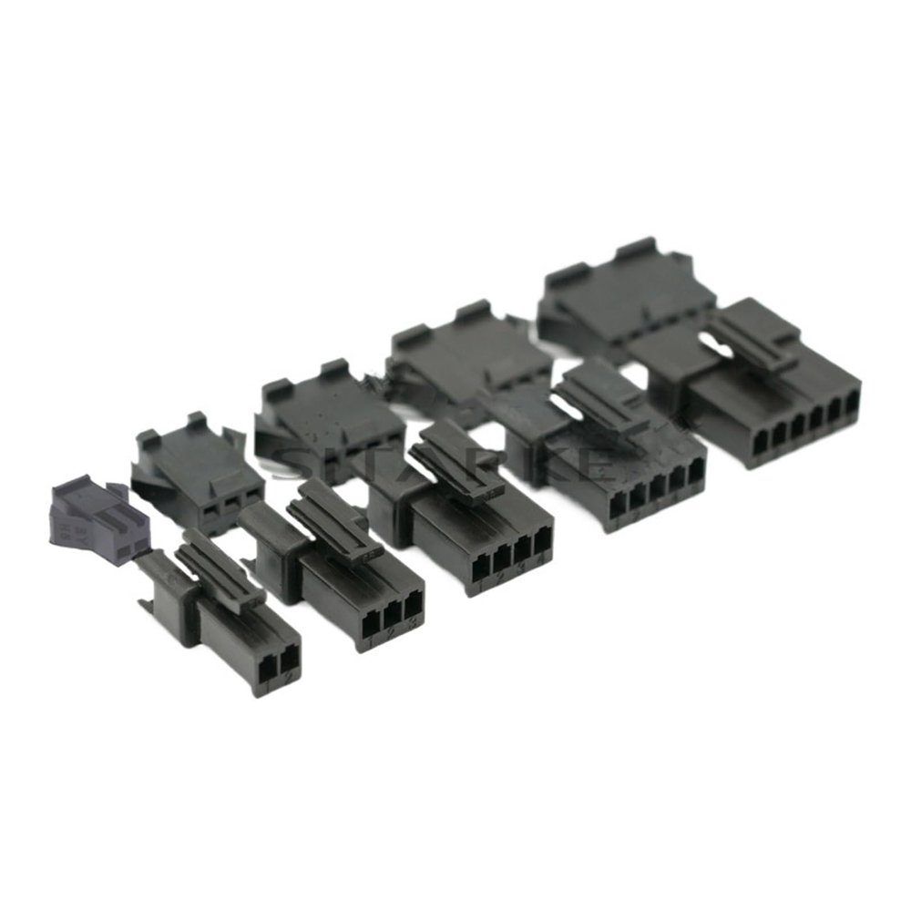 HFHYDZSW 10Sets 2/3/4/5/6/7/8/9/10/11/12 Pin Pitch 2.54MM SM Female Male Wire Connector Plug Housing SM-2P SM-2R JST SM2.54(3P)
