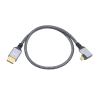 ACGTUY 0.5M 4K UHD Cable 90 Degree Left/Right Angle M/i/ni M;ic/ro HD Port Aluminum Short Nylon Braid Cord Compatible with The Camera HDTV Camcorder(HD to MicroHD Right) view 1