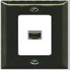 RiteAV CAT 6A 1 Port Shielded Cat6a Wall Plate 1 Gang Decorative - 1 Gang [Brass/White] view 1