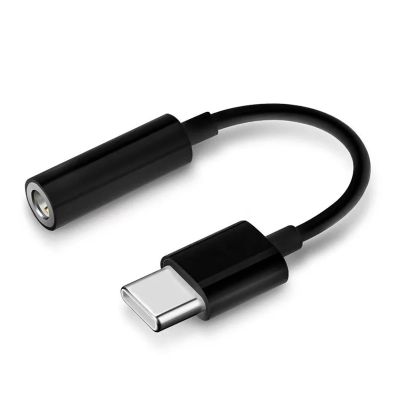 ACGTUY Type C to 3.5 Mm Adapter Type-C to 3.5mm Jack Cable Digital Supports Listening to Music Watching TV Voice Talking(Black)