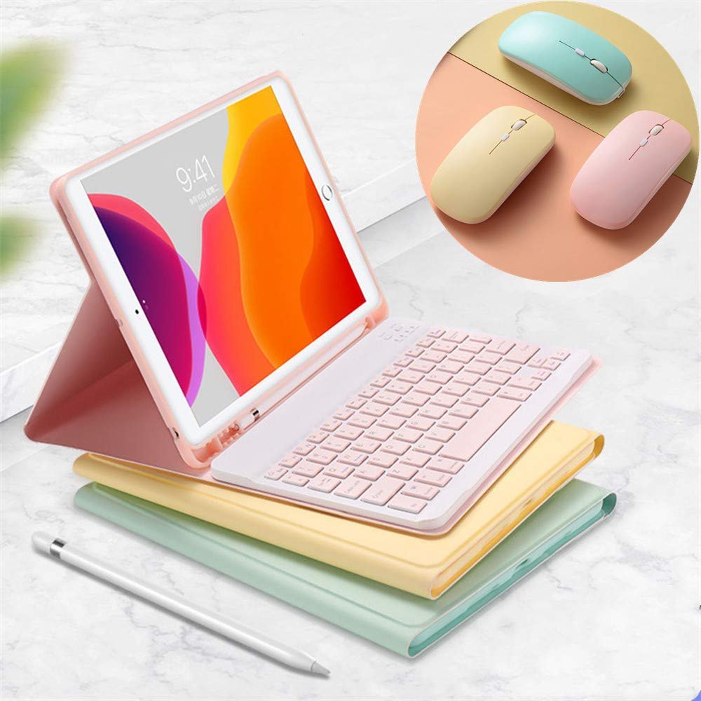 SOUYOYIHI Keyboard Case with Mouse for Galaxy Tab S6 Lite 10.4" 2024/2022/2020 Color Keyboard Case with Mouse Cute Detachable Removable Wireless Bluetooth Keyboard Cover,DarkGreen