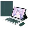SOUYOYIHI Keyboard Case with Mouse for Galaxy Tab S6 Lite 10.4" 2024/2022/2020 Color Keyboard Case with Mouse Cute Detachable Removable Wireless Bluetooth Keyboard Cover,DarkGreen view 2