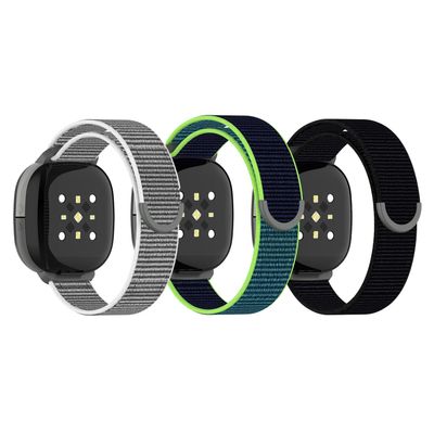 Nylon Bands Compatible with Fitbit Ace LTE, Compatible with Fitbit Ace LTE Bands for Kids (A (Pack of 3))