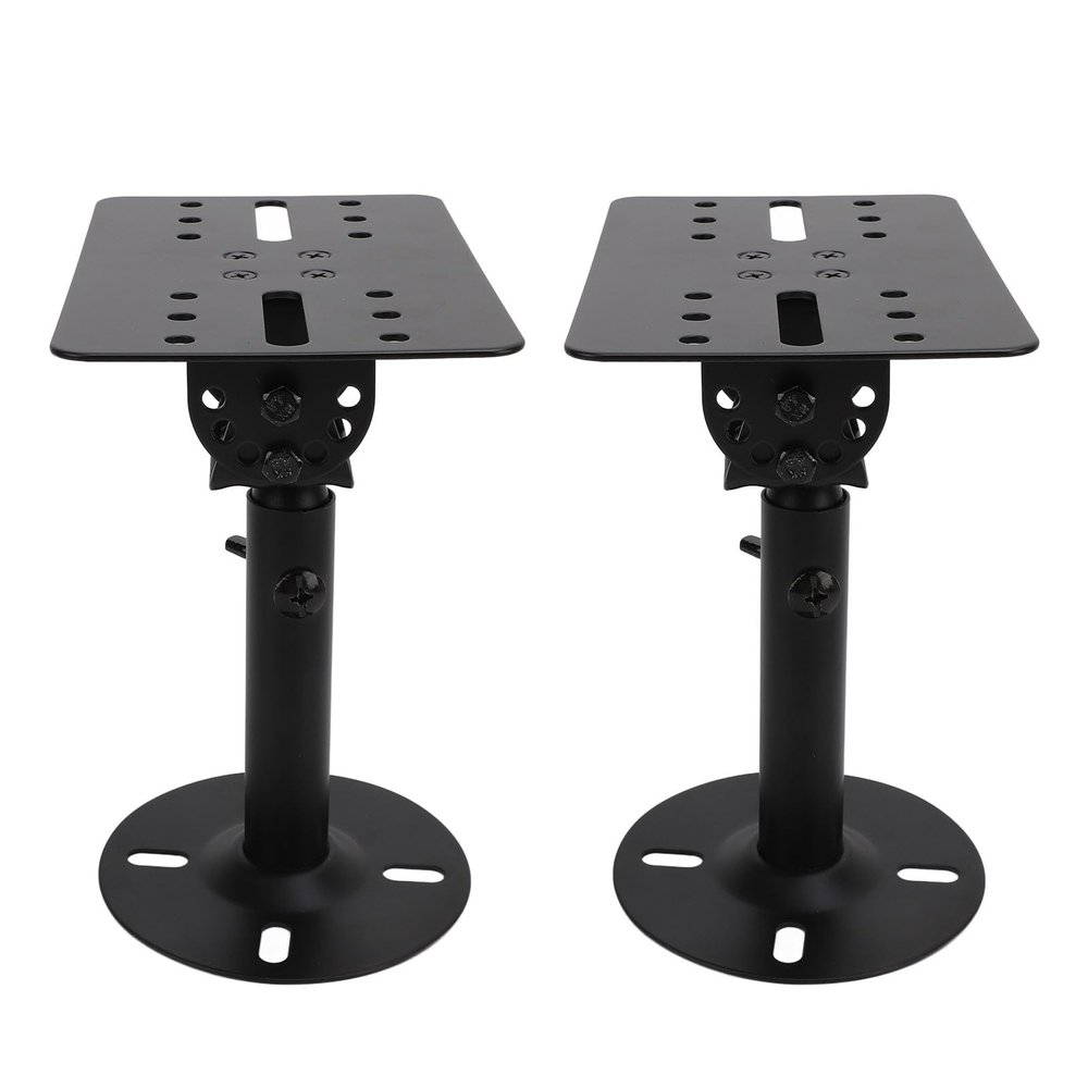 1 Pair Adjustable Speaker Stand Holder with Rotatable Telescopic Rod Iron Mount Bracket for Home Theater Studio