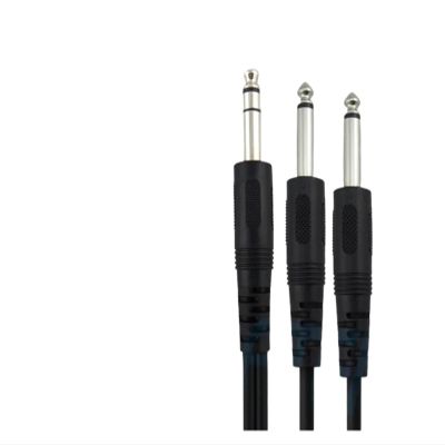 6.36.35/6.5 Three Core Stereo to Two 6.35 Mono Line Cables Microphone Line Power Amplifier Acoustics Sound Card Line(5m)