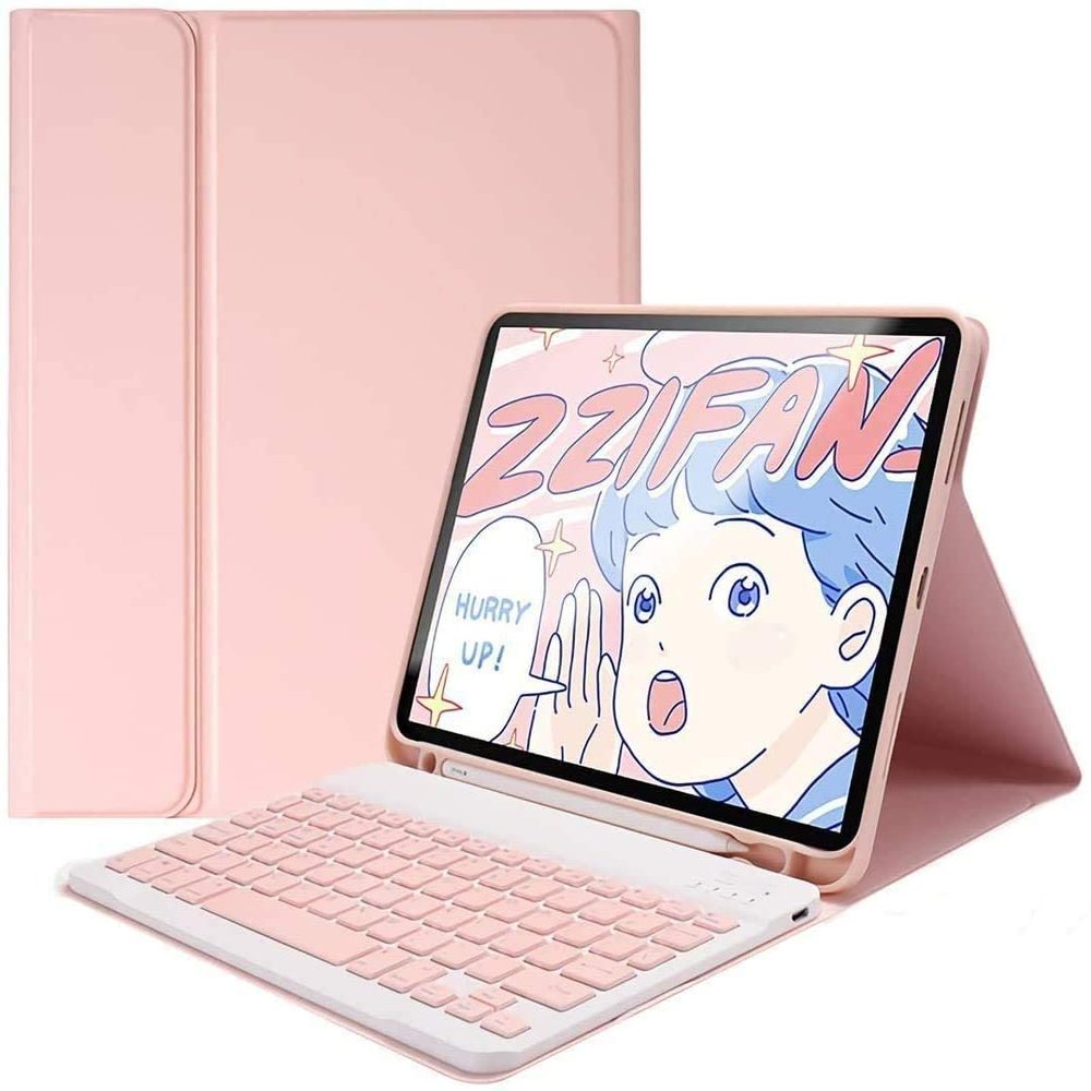 Color Keyboard for Samsung Galaxy Tab A9 8.7 inch 2023 (SM-X110/X115/X117) Keyboard Case Cute Detachable Removable Wireless Bluetooth Keyboard,Pink
