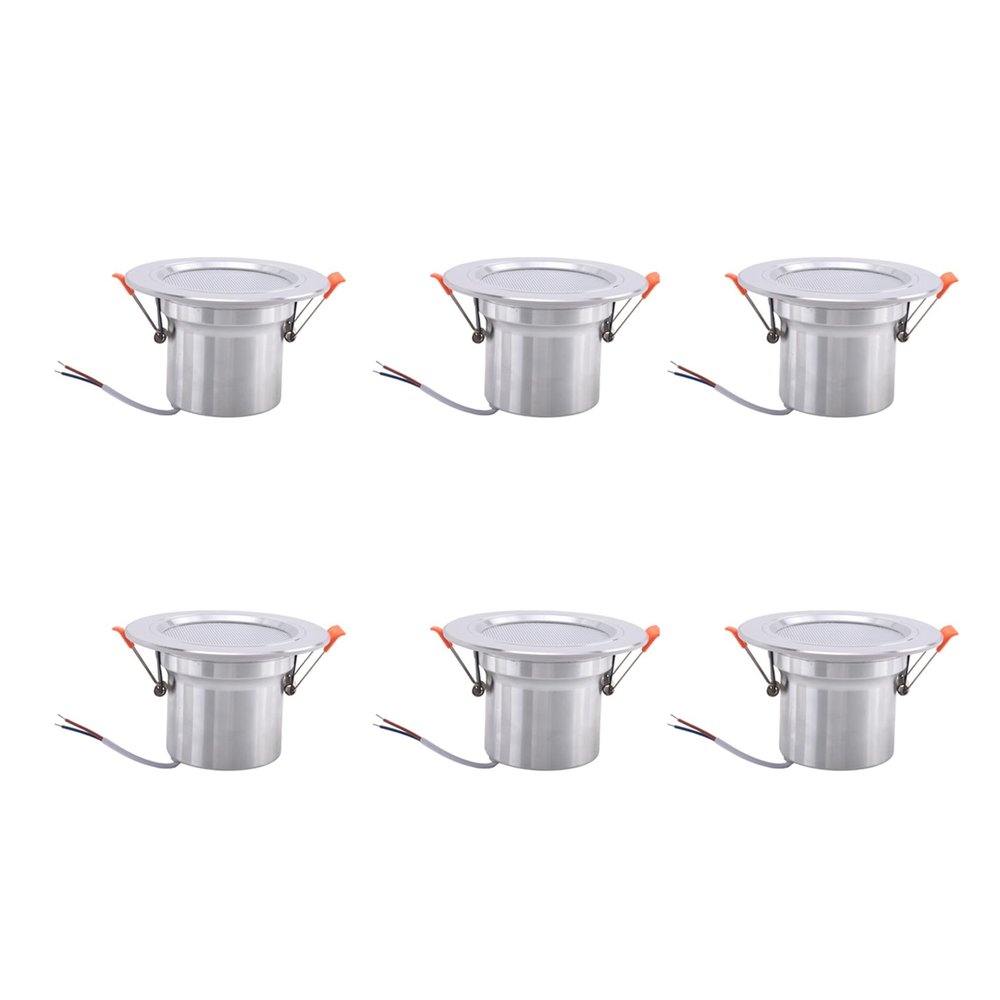 Bloepum 6X 8Ohm 10W Bathroom Ceiling Speaker Background Music System Moisture-Proof Aluminum Can Fashion in-Ceiling Speaker