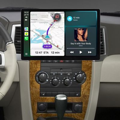 Android 15 13.1" Car Stereo for Jeep Wrangler 2007-2017,Grand Cherokee 2008-2010,Dodge Ram 2009-2012, Wireless CarPlay & Android Auto, QLED Touchscreen, GPS Navigation, HD Backup Camera, 8-Core 4+64GB