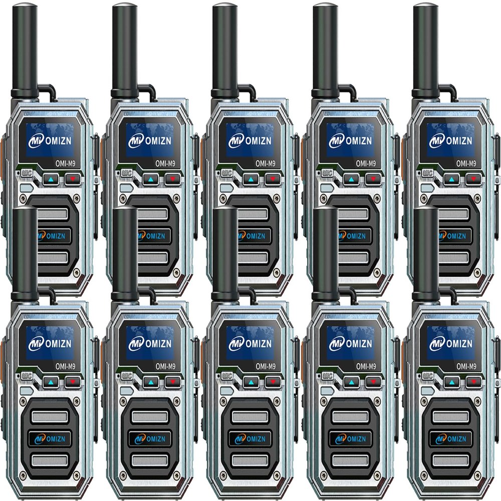 OMIZN M9 Global Walkie Talkie with Unlimited Range Over 4G LTE, AES-256 Encrypted Built-in Flashlight POC PTT Two Way Radio for Family, Outdoor, Commercial, Industrial, Fleet