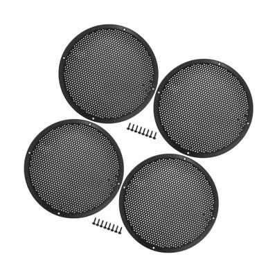 Motoforti Universal 10" Car Speaker Grills Cover Mesh Round 10 Inch Audio Subwoofer Protective Case with Mounting Screws ABS Black - Pack of 4 Long-lasting