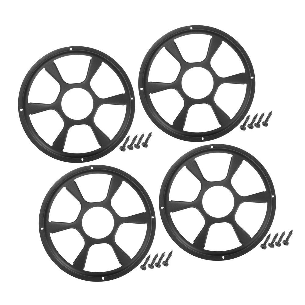 A ABSOPRO Universal 10" Car Speaker Grills Cover Round 10 Inch Audio Speaker Subwoofer Guard Protector Case with Mounting Screws Iron Black - Pack of 4 Item Replacement
