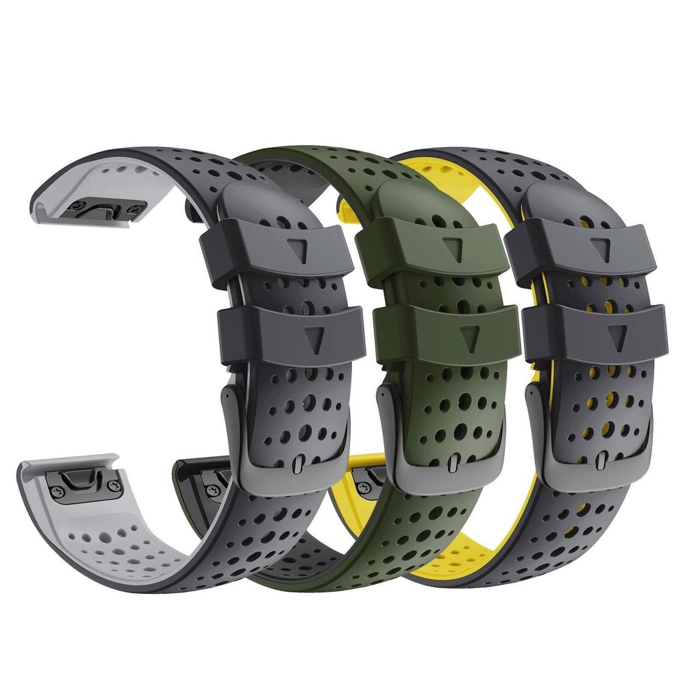 AMSOH 22mm Silicone Watch Band for Garmin Fenix 6, 7, 8 Sapphire, 6 Solar, 5 Plus, 4, Forerunner 935, 945, 955, 965 Watch Band(C)