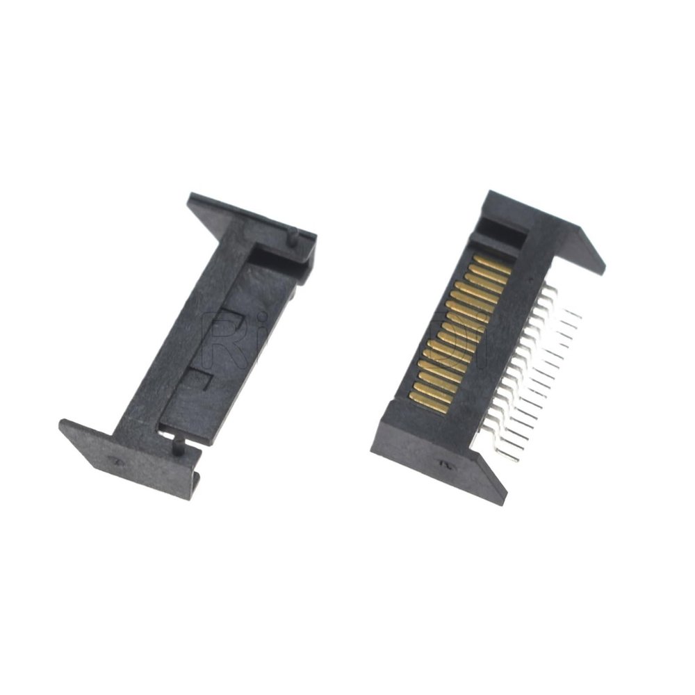 10Pcs Black IDE HDD Sata Power Male Female Connector with Copper Terminal Metal Pin Fit Compatible Hard Disk(SATA SMT)