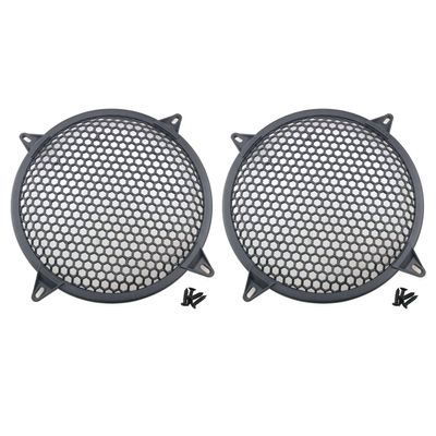DGBRSM 2pcs 10 Inch Speaker Grille Cover ABS Mesh with Mounting Screws Plastic Mesh Cover Stage Box Exterior Mesh Cover Plastic Legged Mesh Frame Sound Speakers for Home Audio Black