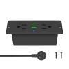 CCCEI Recessed Power Strip with Outlet and 45W USB C Ports, Furniture Flush Mount Power Strip, Small Desk Hidden Outlet for Conference Table, Nightstand, Black, 6FT. view 1