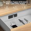 CCCEI Recessed Power Strip with Outlet and 45W USB C Ports, Furniture Flush Mount Power Strip, Small Desk Hidden Outlet for Conference Table, Nightstand, Black, 6FT. view 2