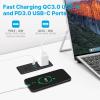 CCCEI Recessed Power Strip with Outlet and 45W USB C Ports, Furniture Flush Mount Power Strip, Small Desk Hidden Outlet for Conference Table, Nightstand, Black, 6FT. view 3