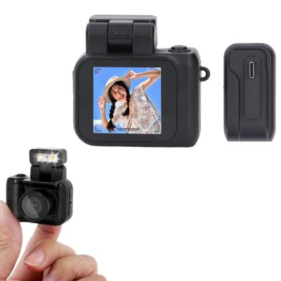 ASHATA Mini Keychain Camera, 1080P HD 2MP Mini Thumb Camera with Charging Dock, Vintage Micro Video Camera Camcorder with Flash Light, for Students, Kids (with 128G Memory Card)