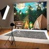 10 x 8 ft Gone Camping Backdrop Forest Happy Camper Campfire Tent Adventure Photography Background Newborn Portrait Photo Studio Decoration Banner Props for Cake Smash view 2