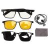 JAOCDOEN Smart Glasses Open Smart Glasses IP5 Open Ear Speaker Dual Microphones Voice Control BT 5.3 Unisex Smart Sunglasses (with Polarized Night Vision Lens) view 1