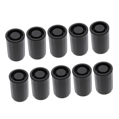 TOBBOMEY 10pcs Film Canisters Caps Plastic Storage Containers for Film Fishing Bait and Accessories Black Easy to Use and Impact Resistant