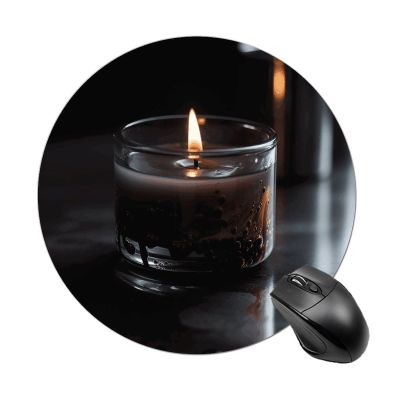 Round Mousepad Funny Small MouseMat with Non-Slip Rubber Base and Stitched Edge A Lit Candle Gaming Mousepad for Home Office Dorm Desk Decor Accessories 7.8x7.8 Inches