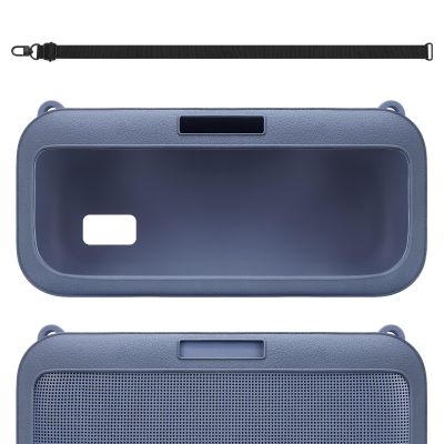 Geekria Silicone Speaker Case Cover Compatible with Bose SoundLink Max Case, Protective Soft Skin, Replacement Portable Speakers Travel Carrying Sleeve with Shoulder Strap (Blue)