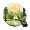 Round Mousepad Funny Small MouseMat with Non-Slip Rubber Base and Stitched Edge Teepee Gaming Mousepad for Home Office Dorm Desk Decor Accessories 7.8x7.8 Inches view 1