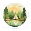 Round Mousepad Funny Small MouseMat with Non-Slip Rubber Base and Stitched Edge Teepee Gaming Mousepad for Home Office Dorm Desk Decor Accessories 7.8x7.8 Inches view 2
