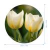 Round Mousepad Funny Small MouseMat with Non-Slip Rubber Base and Stitched Edge Two Flower in Bloom Gaming Mousepad for Home Office Dorm Desk Decor Accessories 7.8x7.8 Inches view 2