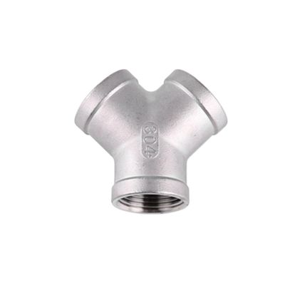 KKFAUS 1PCS 304 Stainless Steel Y Shape 3 Ways Joint 1/4 3/8 1/2 3/4 1" 2" BSP Female/Male Thread One Split Two Way Water Pipe Fittings(Y-Shape Female threa,1")