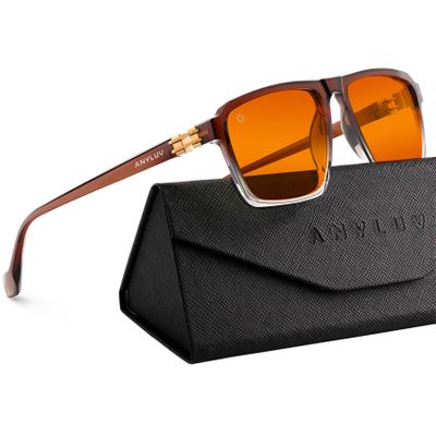 ANYLUV Blue Light Glasses Men, Fashionable Business Style Glasses for Men Women, Integrated Nose Pad for Eye Protection