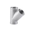 KKFAUS 1PCS 304 Stainless Steel Y Shape 3 Ways Joint 1/4 3/8 1/2 3/4 1" 2" BSP Female/Male Thread One Split Two Way Water Pipe Fittings(R-Shape Female threa,1-1/4") view 1
