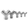 KKFAUS 1PCS 304 Stainless Steel Y Shape 3 Ways Joint 1/4 3/8 1/2 3/4 1" 2" BSP Female/Male Thread One Split Two Way Water Pipe Fittings(R-Shape Female threa,1-1/4") view 3