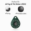 Geiomoo Silicone Case for Tile Sticker (2024) and Air Tag Tracker, Soft Flexible Scratch Resistant Protective Cover with Carabiner (Navy Blue+Emerald Green) view 2