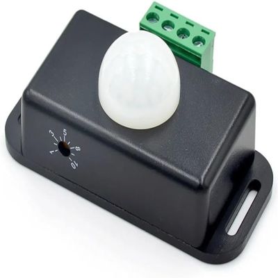Clearhill Black PIR Motion Sensor Switch for LED Lights, DC 12V, DC 24V Infrared Motion Detector, Adjustable Delay Timer, Auto ON/Off for LED Strips, Energy-Efficient Lighting Controller
